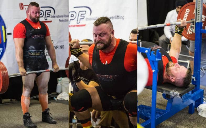 powerlifting only consists of 3 lifts: the squat, bench and deadlift 
