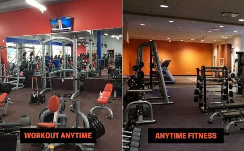 Workout Anytime vs Anytime Fitness Equipment