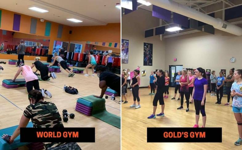 World Gym vs Gold's Gym Group Classes