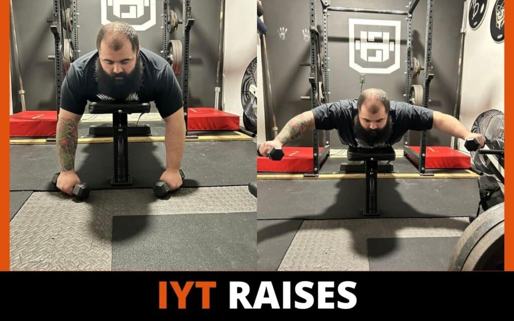 IYT Raises are a great exercise for full shoulder workouts, photo taken by Joseph Lucero, a strength coach