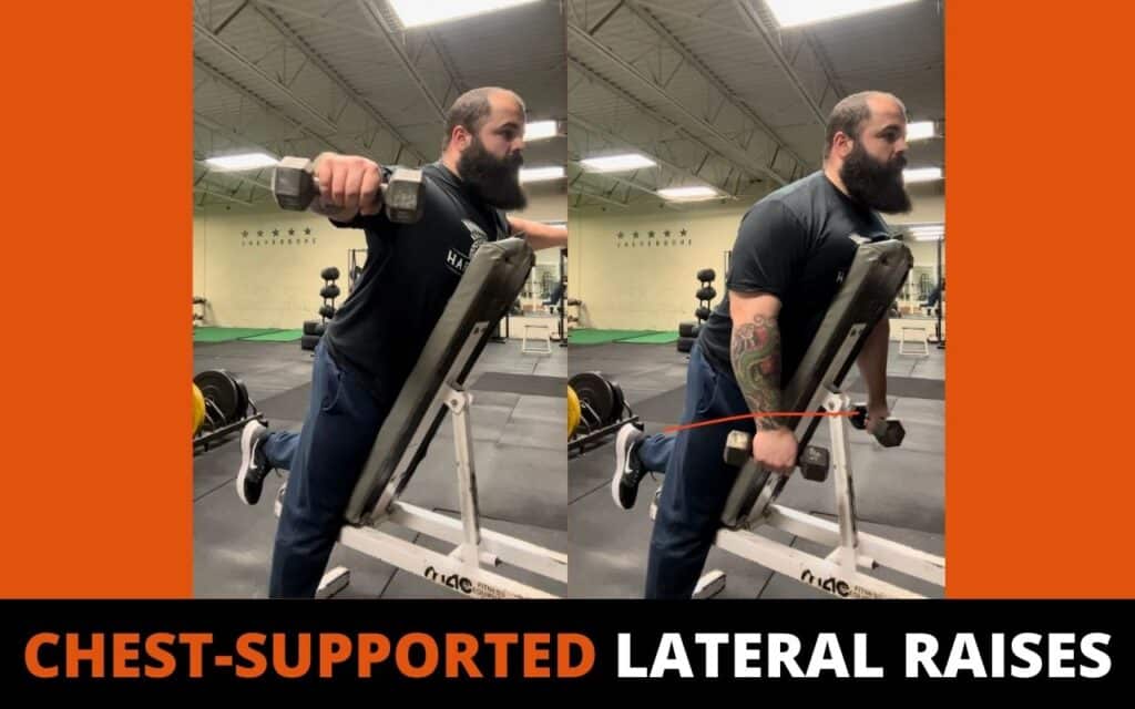 Chest-Supported Lateral Raises are a great exercises for full shoulder workouts, photo taken by Joseph Lucero, a strength coach