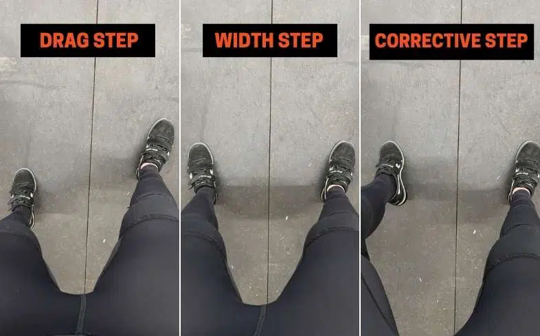 Drag step, Width step, and Corrective step Walkout