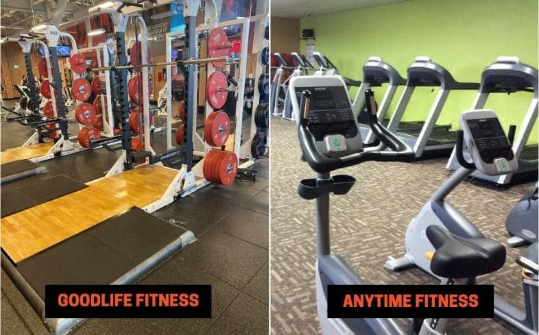GoodLife Fitness vs Anytime Fitness Equipment