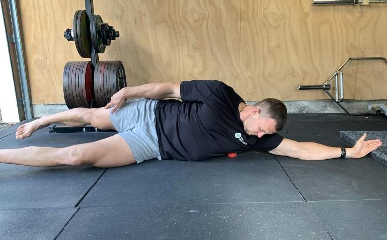 Lat self myofascial release using lacrosse ball 