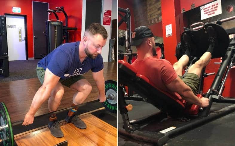 The efficiency of training the back and legs on the same day
