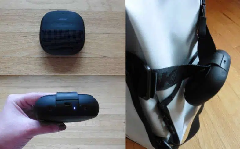 Bose SoundLink Micro.  Showcasing the different sides.