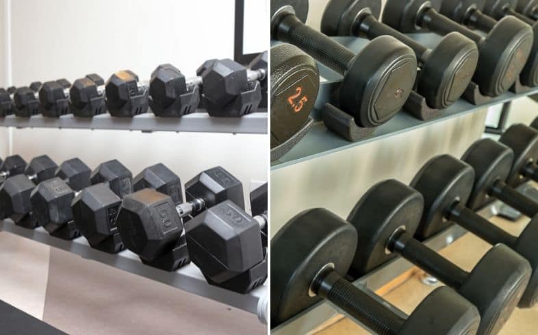 hex dumbbells vs round dumbbells head-to-head comparison