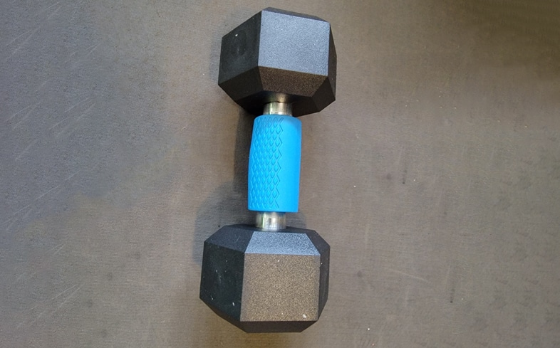 dumbbell with greententljs grips