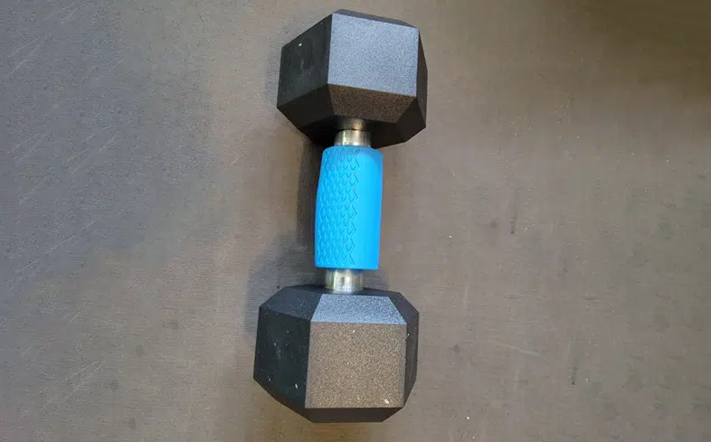 dumbbell with greententljs grips