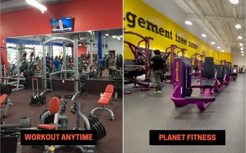 Workout Anytime vs Planet Fitness Equipment