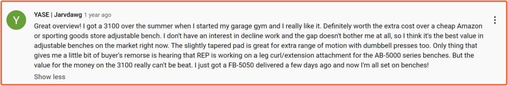 athlete say about the rep fitness ab-3100 bench