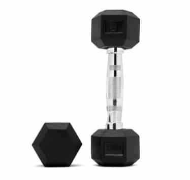 Fringe Sport rubber hex dumbbells