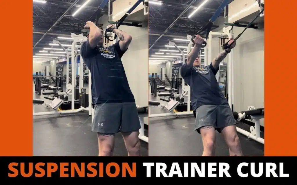 suspension trainer curls are a good bodyweight bicep exercise taken by Jake Woodruff, a strength coach