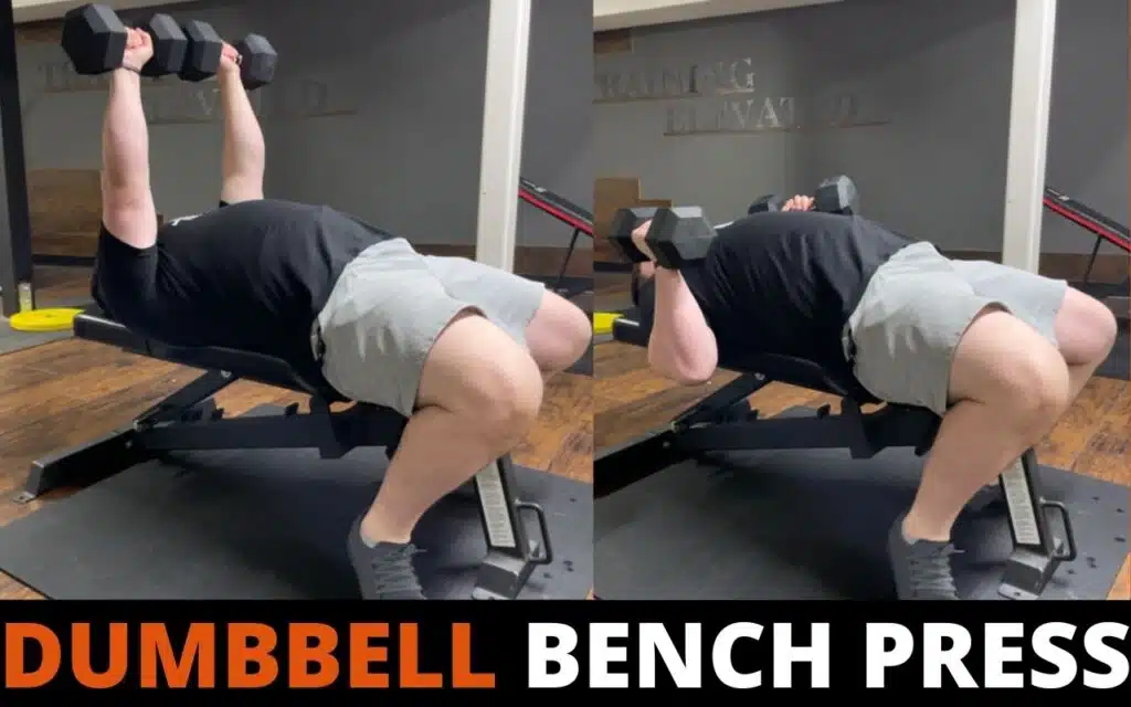 dumbbell bench press is great for an inner chest workout taken by Derek Reasch, strength coach