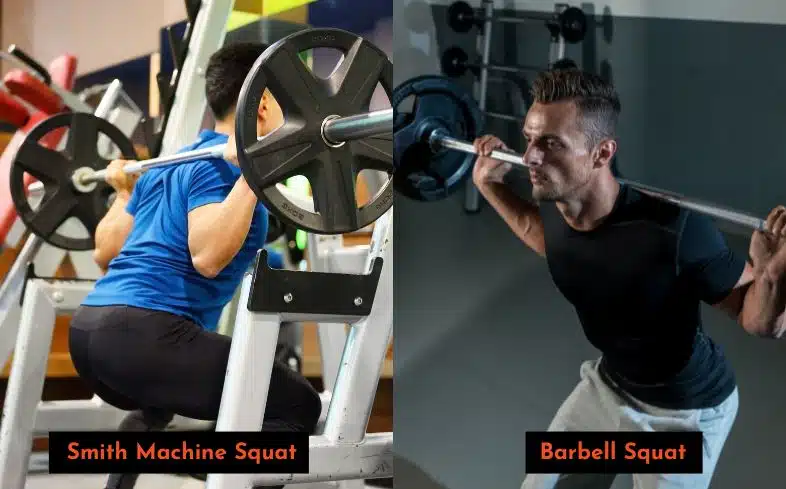 differences between a smith machine squat and a barbell squat