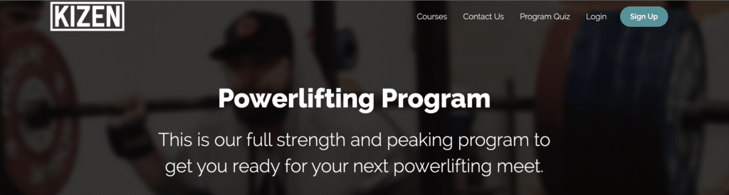 kizen powerlifting program for beginners