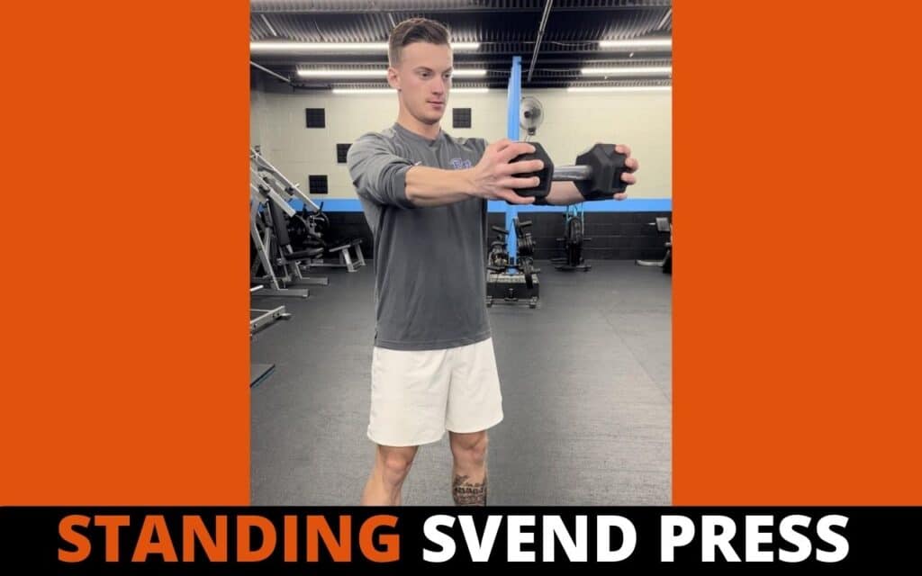 dumbbell chest workout without a bench standing svend press by jake woodruff strength coach personal