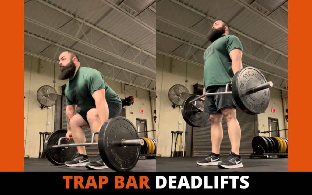 trap bar deadlift is a legs focused deadlift variation. Photo taken by Coach Joseph Lucero