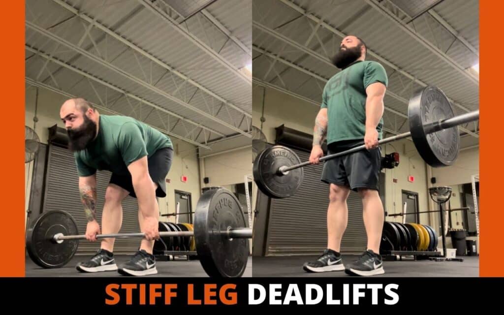 stiff leg deadlift is a back focused deadlift variation. Photo taken by Coach Joseph Lucero