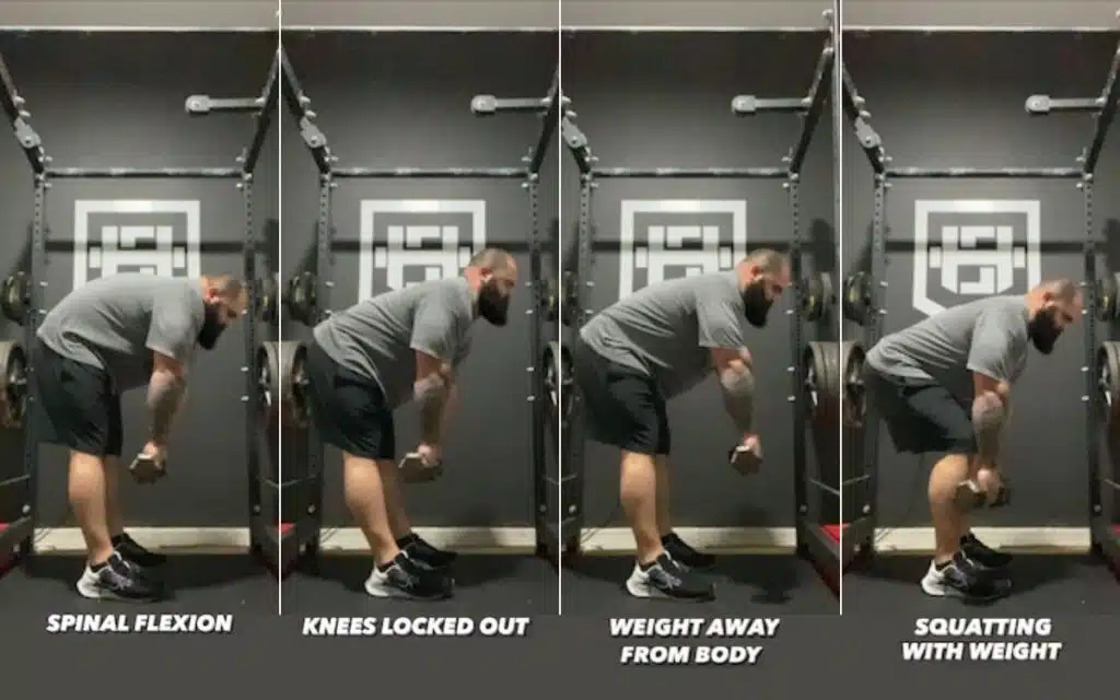 common mistakes doing dumbbell romanian deadlifts