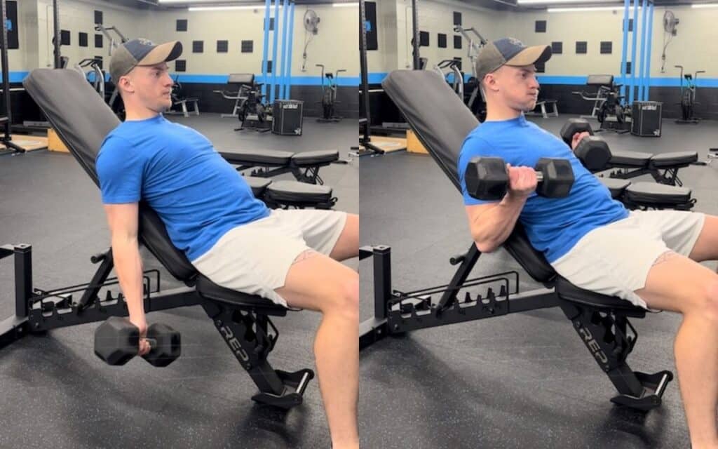 incline dumbbell curls how to do perfect form from jake woodruff strength coach