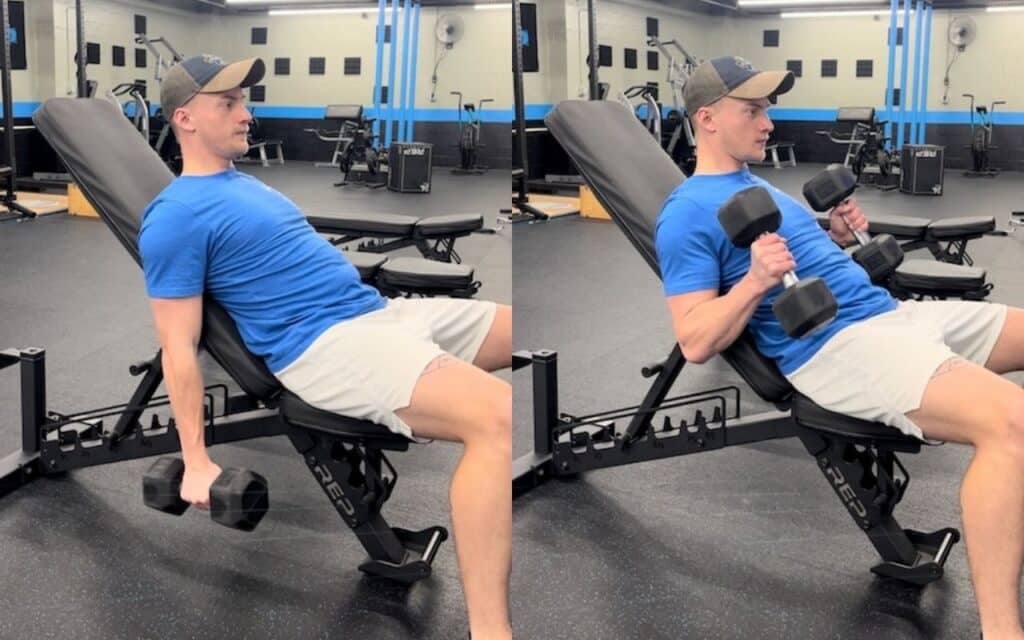 incline dumbbell curls vs hammer curls how to do perfect form from jake woodruff strength coach