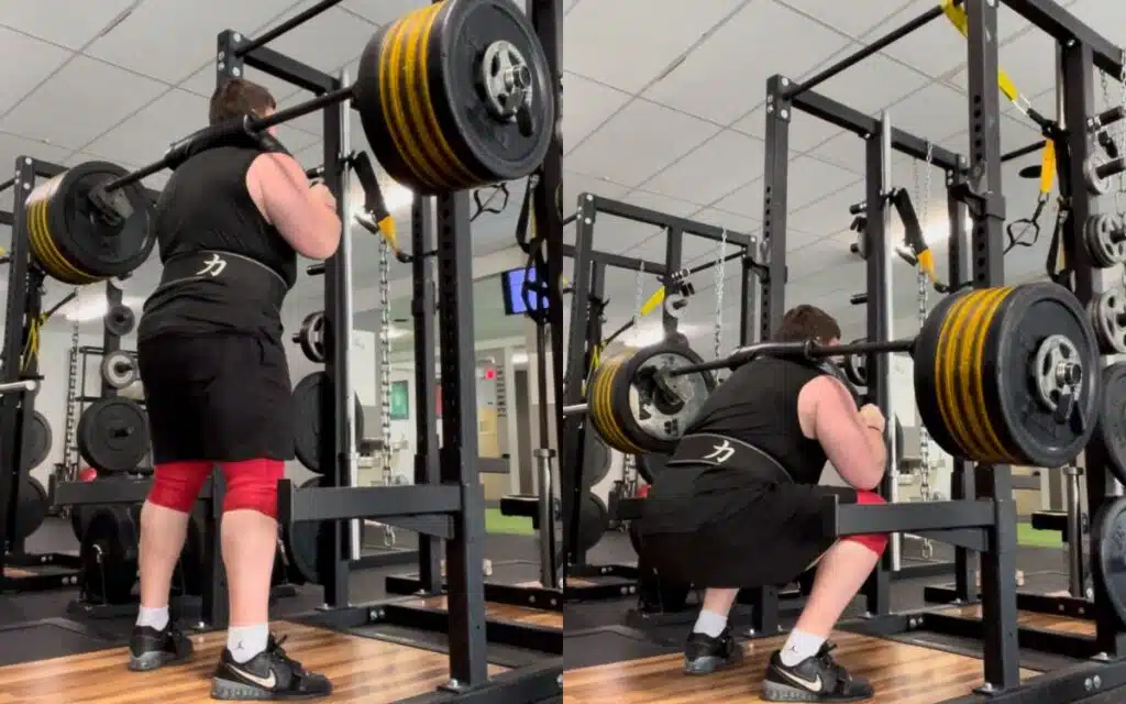Derek Reasch does safety bar squat