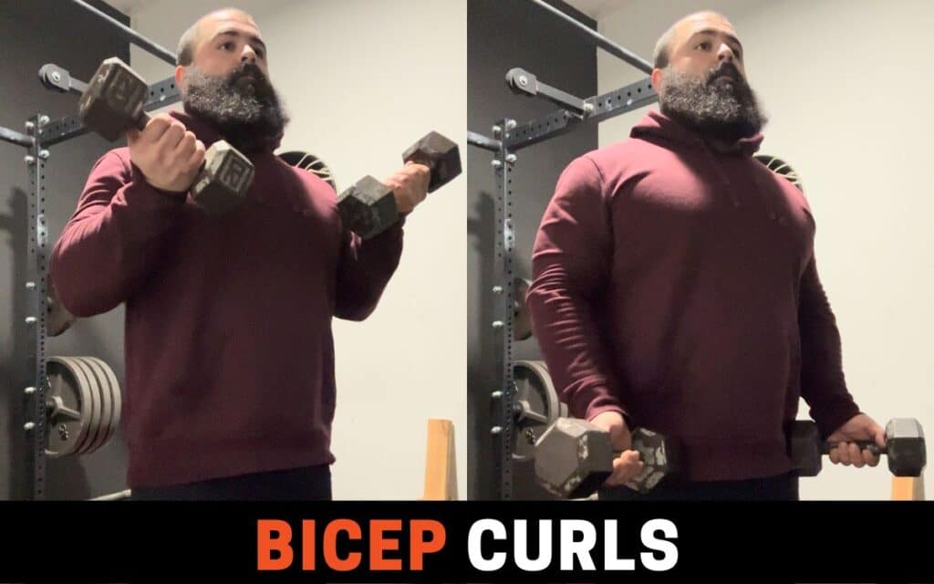 Bicep Curls are one of the best dumbbell biceps workouts, taken by Joseph Lucero, Strength Coach