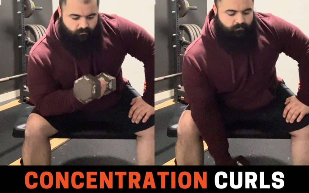 Concentration Curls are one of the best dumbbell biceps workouts, taken by Joseph Lucero, Strength Coach