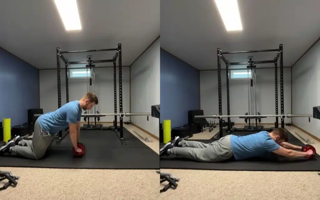 Ab Wheel do deadlifts work abs, taken by Pierce Reiten, Strength Coach