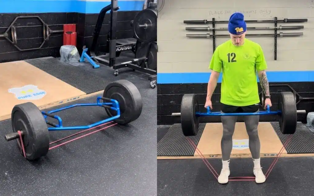 Banded Trap Bar Deadlift banded deadlifts, taken by Jake Woodruff, Strength Coach