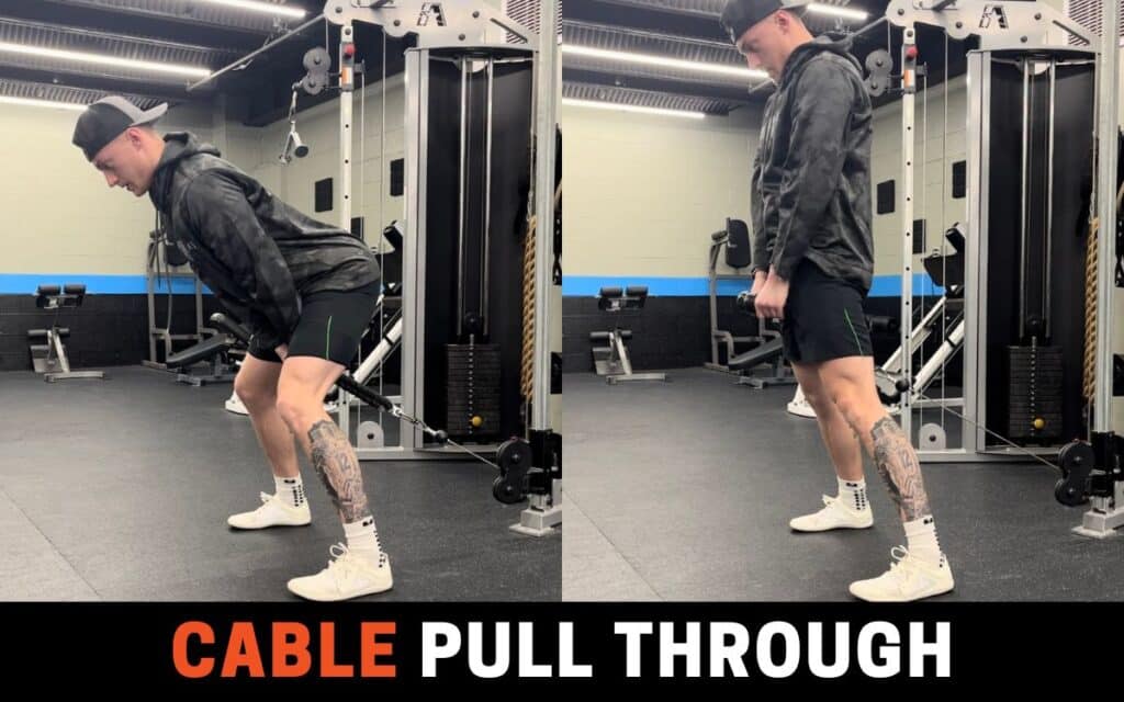 Cable Pull Through is one of the best leg curl alternatives, taken by Jake Woodruff, Strength Coach