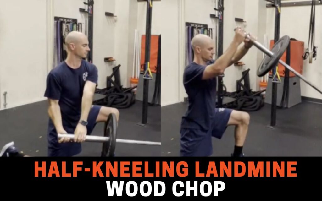 Half-Kneeling Landmine Wood Chop is one of the best russian twist alternatives