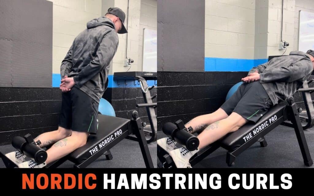 Nordic Hamstring Curls is one of the best leg curl alternatives, taken by Jake Woodruff, Strength Coach