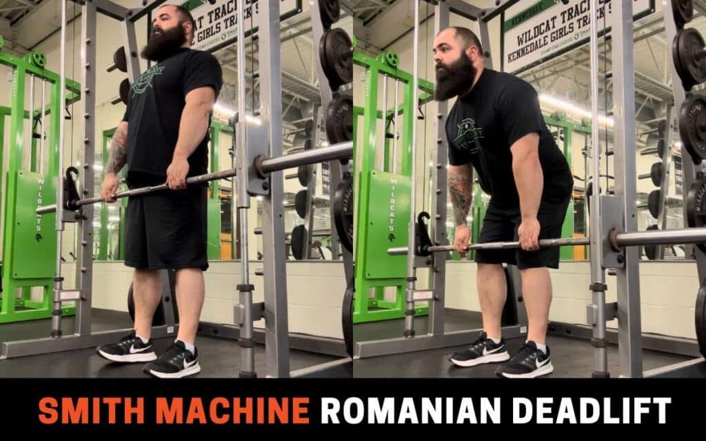 Smith Machine Romanian deadlift smith machine back workout, taken by Joseph Lucero, Strength Coach