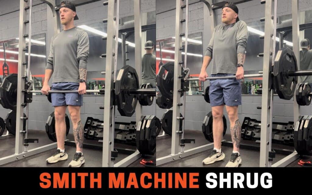 Smith Machine Shrug smith machine back workout, taken by Jake Woodruff, Strength Coach
