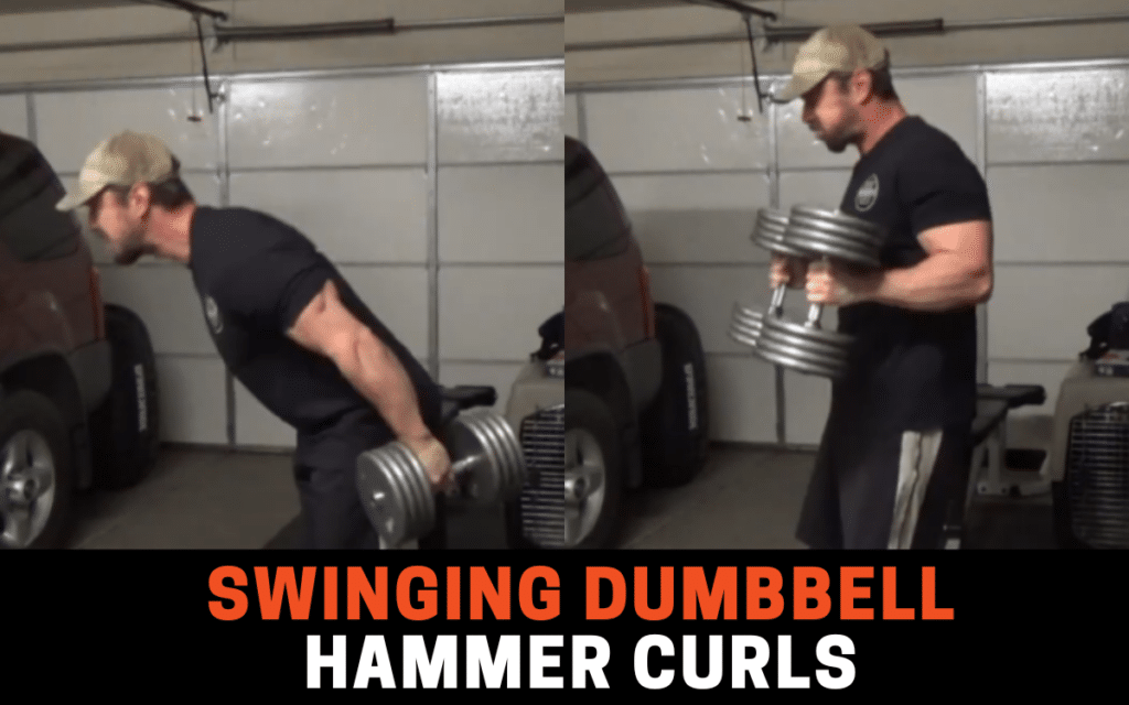 Swinging Dumbbell Hammer Curls is one of the best compound bicep exercises