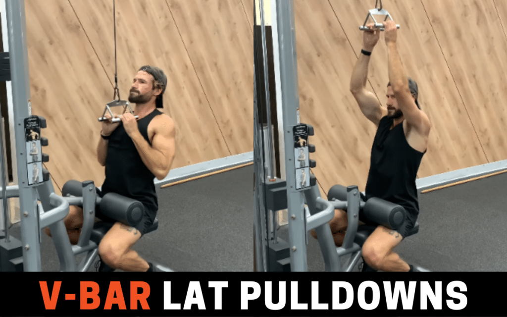 V-Bar Lat Pulldowns are one of the best compound bicep exercises