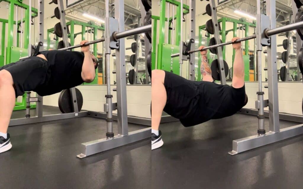 smith machine inverted row featured taken by Joseph Lucero, Strength Coach