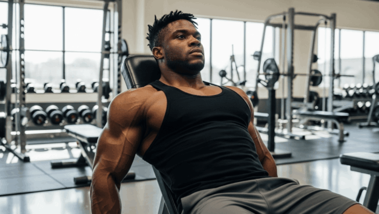 A lifter rests after doing a 100-rep set.