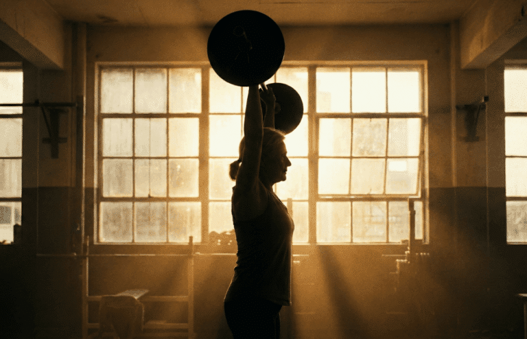 A senior powerlifter at the gym.